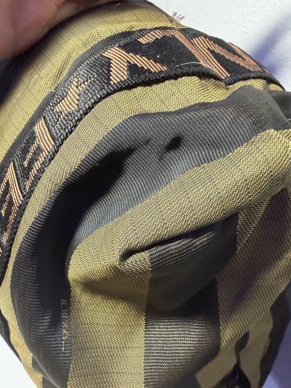 Fendi Roma Striped Canvas Tote Bag in Olive & Dark Brown with COS - Picture 13 of 16